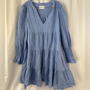 EUC Pomander Place szXXL blue chambray Cotton poplin Kenzo dress..
